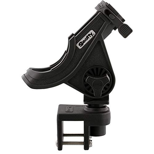 Scotty #284-BK Baitcaster/Spinning Rod Holder w/ #243 Square Rail Mount