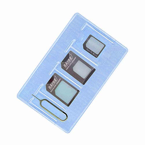 Sim Card Adapter kit includs Nano Sim Adapter/Micro Sim Adapter/Needle/Storage Sheet,Easy to use and Storage (Blue Black Saige)