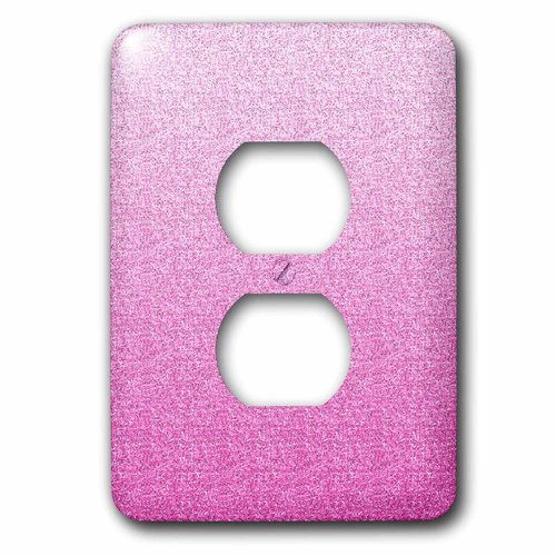 3dRose lsp_192753_6"Girly Pink Faux Image Of Glitter" 2 Plug Outlet Cover