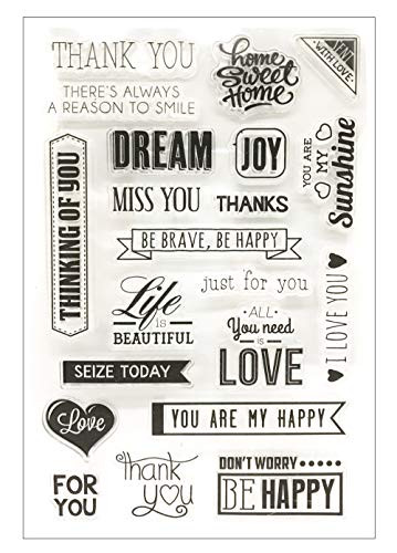 Clear Stamps Words Craft Happy for Card Making Decoration DIY Scrapbooking Thank You
