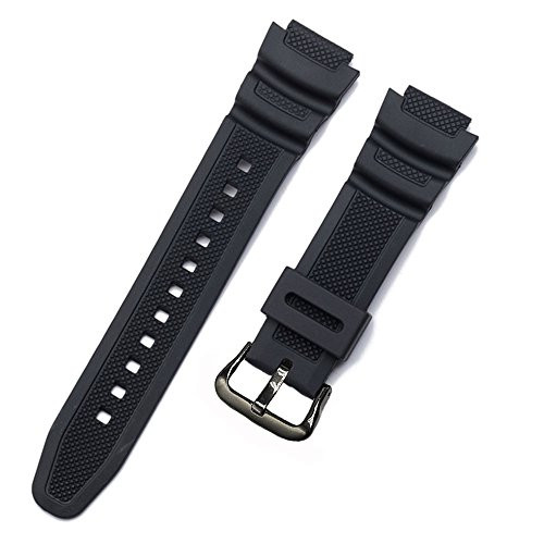 Replacement Watch Band 18mm Black Resin Strap for Casio AE-1000w AQ-S810W SGW-400H/SGW-300H