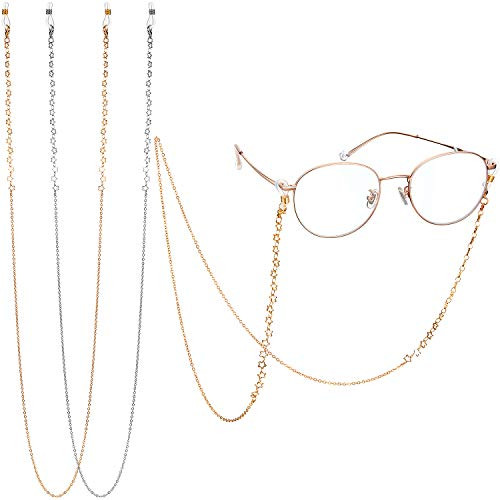 2 Pieces Beaded Eyeglass Chain Sunglasses Chain Reading Eyeglasses Holder Strap Cord Lanyard Eyewear Retainer