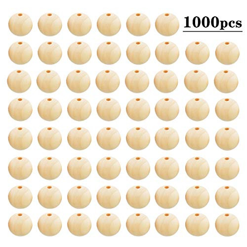 1000pcs 10mm Wood Beads Unfinished Natural Wooden Spacer Beads Round Ball Wood Loose Beads for DIY Craft Jewelry Bracelet Necklace Making 1000pcs 10mm Wood Beads Unfinished Natural Wooden Spacer Beads Round Ball Wood Loose Beads for DIY Craft Jewelry Bracelet Necklace Making