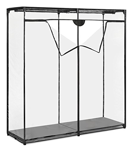 Whitmor Extra Wide Clothes Closet - Freestanding Garment Organizer with Clear Cover (Renewed)