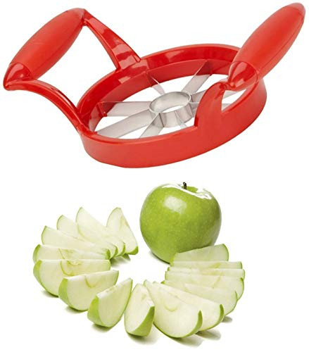 PROFRESHIONALS APPLE SLICER CORER NEWNESS PREMIUM APPLE SLICER CORER,CUTTER, DIVIDER, WEDGER, STAINLESS STEEL, APPLE SLICER WITH 8 SHARP SERRATED WITH 8 SHARP, SERRATED BLADE, ERGONOMIC GRIP HANDLE
