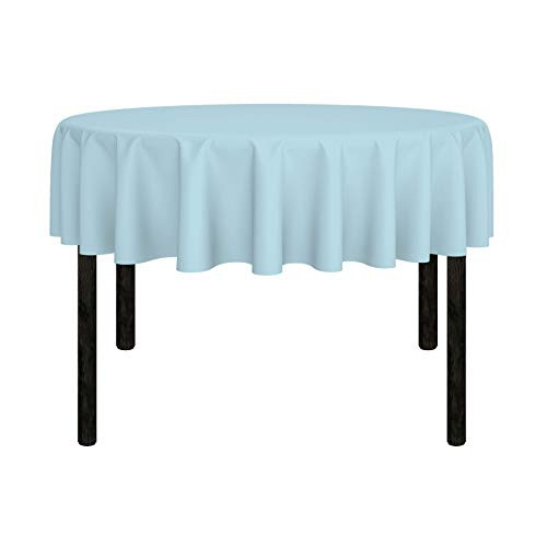 Mill & Thread - 70" Round Premium Tablecloth for Wedding / Banquet / Restaurant - Polyester Fabric Table Cloth - Baby Blue
