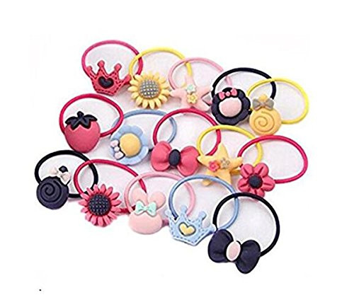 Girls Cute Cartoon Hair Holders Hair Ties Ponytail Holders Hair Bands Head Bands Ropes 20PCS
