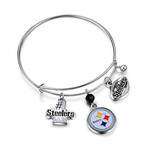 NFL Pittsburgh Steelers Three Charm Logo Bracelet