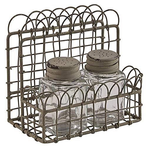 Park Designs Zinc Wire Salt & Pepper Caddy & Napkin Holder