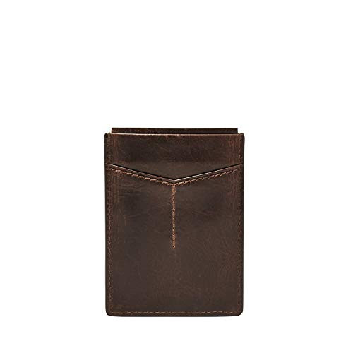 Fossil Men's RFID Card Case Wallet, Dark Brown, One Size