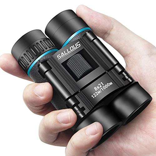 Compact Binoculars, Small Lightweight Binocular for Adults & Kids, Binoculars for Bird Watching Traveling Hiking Wildlife Outdoor, Easy Focus Folding Binoculars for Opera Concert (8X21 Roof Prism)