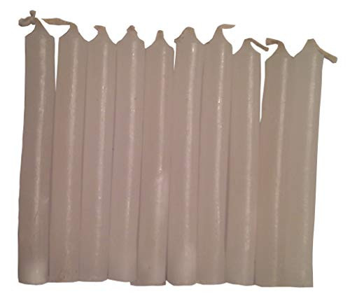 Pine Pentagram Pack of 20 Wicca Magic Ritual Small Mini Spell Chime Candles for Pagan and Witchcraft Altars (White)