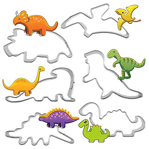 Efivs Arts Dinosaur Cookie Fondant Cutter Stainless Steel Biscuit Cake Molds