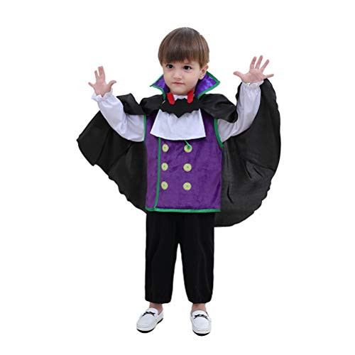 May's Baby Boys Cutie Vampire in Character Halloween Fancy Dress Costume 4pcs Set Black