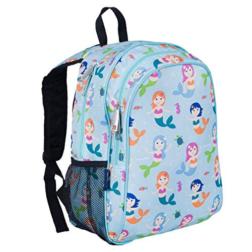 Wildkin Kids 15 Inch Backpack for Boys and Girls, Perfect Size for Preschool, Kindergarten and Elementary School, 600-Denier Polyester Fabric Backpacks, BPA-free, Olive Kids (Mermaids)