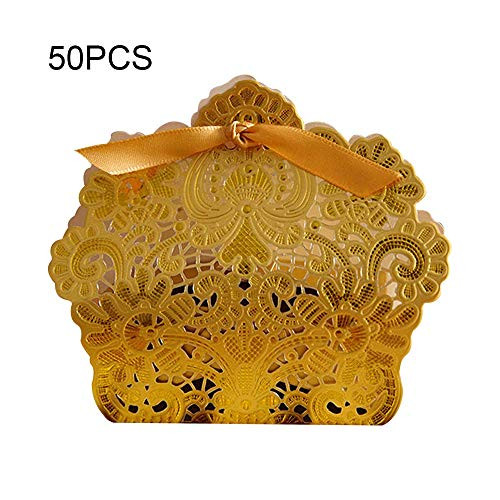 50pcs Wedding Party Favor Boxes,Luxury Lace Candy Chocolate Boxes Bags, Laser Cut Boxes,Gift Boxes With Ribbons Wedding Supplies For Wedding Bridal Shower Baby Shower Birthday Party Anniverary Gold 50pcs Wedding Party Favor Boxes,Luxury Lace Candy Chocolate Boxes Bags, Laser Cut Boxes,Gift Boxes With Ribbons Wedding Supplies For Wedding Bridal Shower Baby Shower Birthday Party Anniverary Gold