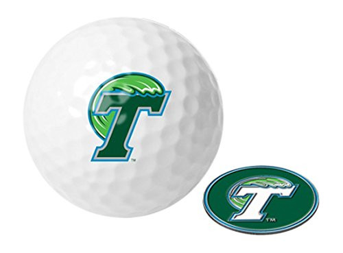 NCAA Tulane University Green Wave - Golf Ball One Pack with Marker