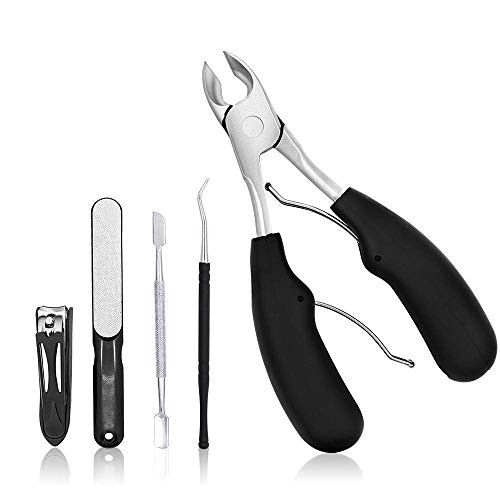Large Toenail Clippers for Thick Toenails, Ingrown Toe Nails, Professional Podiatrist Toenail Clippers Set w/Sharp Heavy Duty Toenail Clippers for Thick Nails Seniors, Men, Women 5-Piece Set Large Toenail Clippers for Thick Toenails, Ingrown Toe Nails, Professional Podiatrist Toenail Clippers Set w/Sharp Heavy Duty Toenail Clippers for Thick Nails Seniors, Men, Women 5-Piece Set