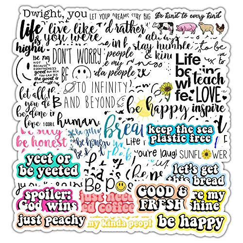 DOFE 50 PCS Inspirational Quotes Stickers,Waterproof Laser Stickers, Car Stickers 50 pcs, Laptop Stickers,Motorcycle Bicycle Luggage Decal Graffiti Patches for Teens. (50 PCS Inspirational Quotes)