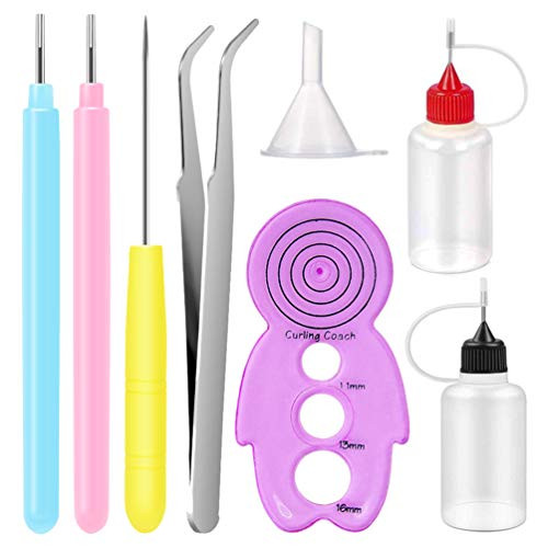 FENGWANGLI 8PCS Paper Quilling Kits Handmade Rolling Curling Quilling Needle Pen for Art Craft DIY Paper Multifunction DIY Paper Cardmaking Project Tools Set