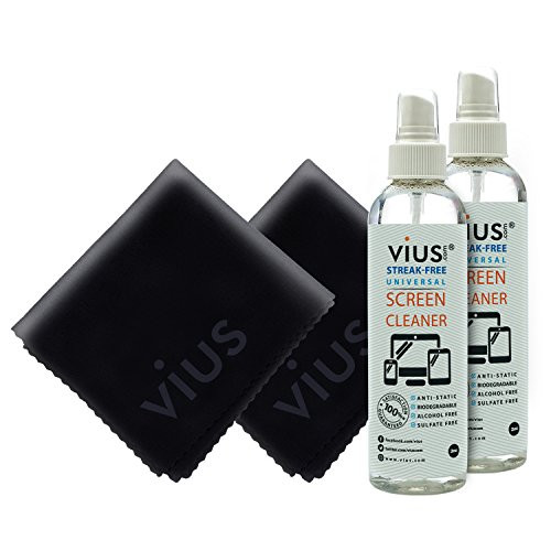 Screen Cleaner Kit  vius Premium Screen Cleaner Spray for LCD LED TVs, Laptops, Tablets, Monitors, Phones, and Other Electronic Screens - Gently Cleans Bacteria, Fingerprints, Dust, (2oz Travel)