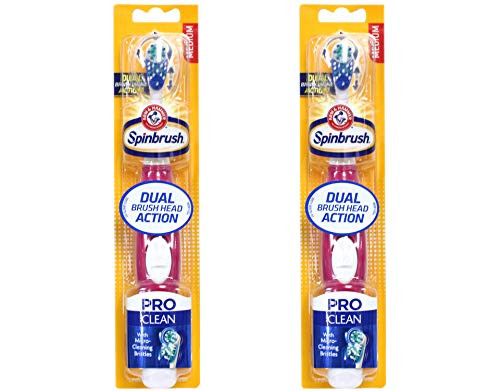 ARM & HAMMER Spinbrush Pro Series Daily Clean Powered Toothbrush Medium - Color Vary (Pack of 2)