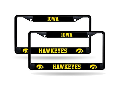Rico Iowa Hawkeyes NCAA Black Metal (2) License Plate Frame Set