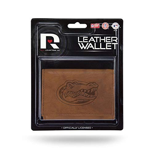 NCAA Rico Industries Leather Trifold Wallet with Man Made Interior, Florida Gators