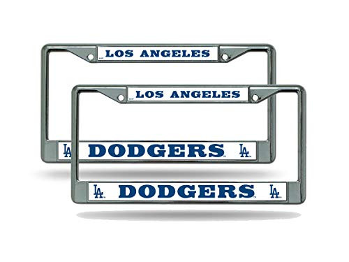 Rico Los Angeles LA Dodgers MLB (Set of 2) Chrome Metal License Plate Frames Rico Los Angeles LA Dodgers MLB (Set of 2) Chrome Metal License Plate Frames