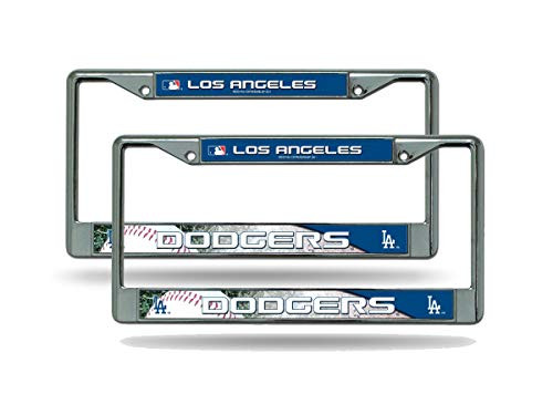 Rico Los Angeles Dodgers MLB (Set of 2) Chrome Metal License Plate Frames Rico Los Angeles Dodgers MLB (Set of 2) Chrome Metal License Plate Frames