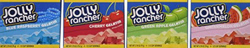 Jolly Rancher Jello: 1 Green Apple, 1 Cherry, 1 Watermelon, 1 Blue Raspberry, 2.79oz Box (Pack of 4)
