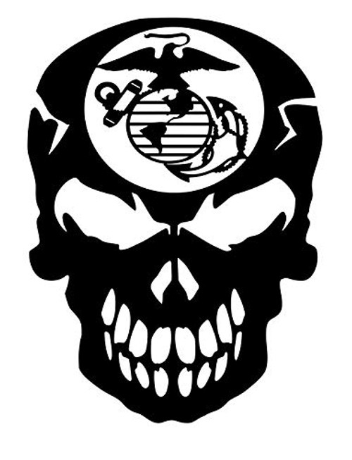 UR Impressions Blk Mirrored Marine Eagle Globe Anchor Scourge Skull Decal Vinyl Sticker Graphics for Cars Trucks SUV Vans Walls Windows Laptop|Black|5.5 X 4 inch|URI685-B