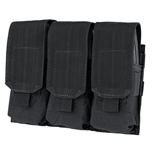 GVN Tactical Triple Mag Pouch, PALS MOLLE AR M4 5.56/.223 Triple Magazine Pouch Mag Holder Tactical Black