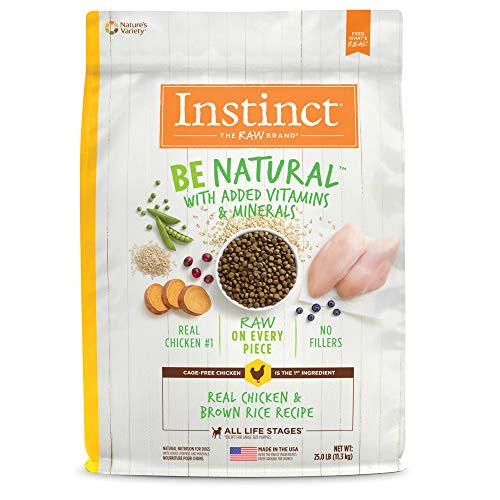 Instinct Be Natural Real Chicken & Brown Rice Recipe Natural Dry Dog Food by Nature's Variety, 25 lb. Bag