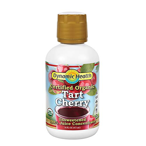 Dynamic Health Organic Tart Cherry | Unsweetened 100% Juice Concentrate | Vegan, No Gluten or BPA | 16oz, 16 Servings