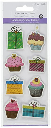 Multicraft Imports SS808J Celebration Craft Glitter Stickers, Multicolor