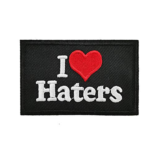 I Love Haters Meme Hat Deco Embroidered Iron on Sew on Patch