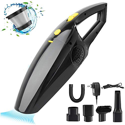 Handheld Vacuum Cordless, Portable Hand Vacuum Cleaner with High Power, Rechargeable Vacuum Cordless Car Vacuum Cleaners Mini Vacuum Pet Hair for Home and Car Cleaning, Wet & Dry (Updated)