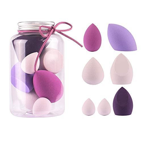Anne's Giverny Makeup Blender Sponge Set-7pcs Soft Beauty Foundation Blending Eggs - for All Kinds of Cosmetics, Liquid Foundation,BB Cream, Powder, Concealer, Isolation,Etc,Multi-colored Gift