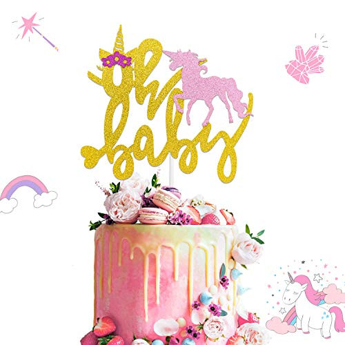 Oh Baby Cake Topper Gold Glitter Unicorn Animal Cake Picks For Baby Showers and Boys Girls Gender Reveal Parties Cake Decorations Supplies Oh Baby Cake Topper Gold Glitter Unicorn Animal Cake Picks For Baby Showers and Boys Girls Gender Reveal Parties Cake Decorations Supplies