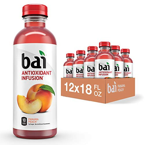 Bai Flavored Water, Panama Peach, Antioxidant Infused Drinks, 18 Fluid Ounce Bottles, 12 Count