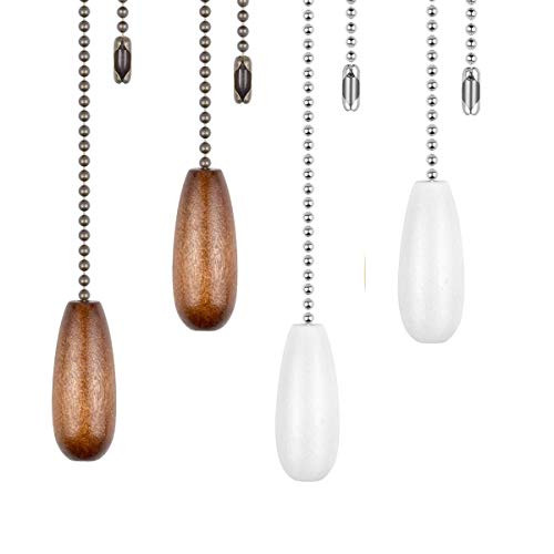 Ceiling Fan Chain Pulls Wooden Pull Chain Extension for Ceiling Fan Light Lamp Fan Chain 4PCS