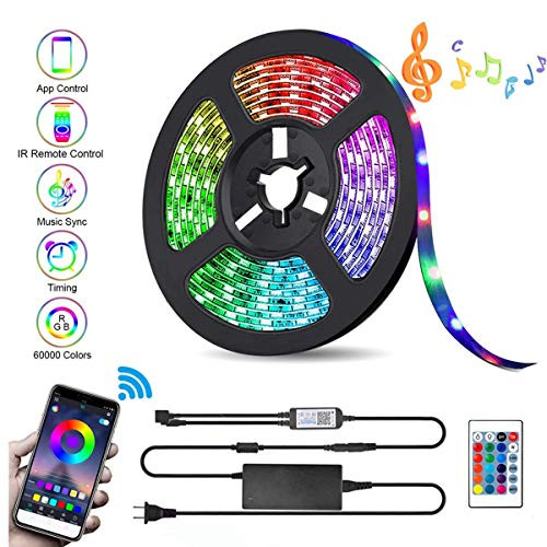 Thirty seven DAYS LED Strip Lights Music Sync, Color Changing Bluetooth LED Light Strips with Smart App Control and Remote, 5050 RGB LED Tape Lights for Bedroom Home TV Party (16.4 ft) Thirty seven DAYS LED Strip Lights Music Sync, Color Changing Bluetooth LED Light Strips with Smart App Control and Remote, 5050 RGB LED Tape Lights for Bedroom Home TV Party (16.4 ft)