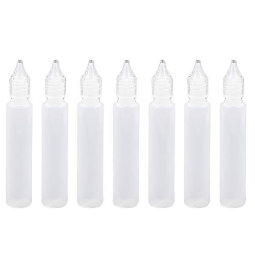 Sscon 20pcs 30ml LDPE Squeezable Dropper Bottle with Childproof Cap and Long Thin Tips