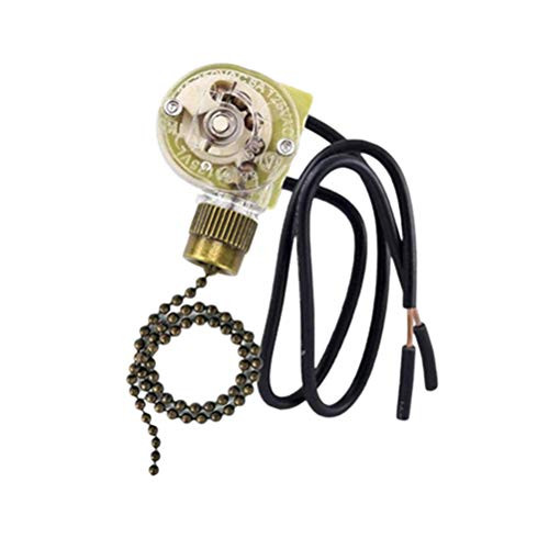 Zing Ear ZE-109 Fan-Light Switch & Pull Chain, Compatible with Hunter ON-Off Switch with Beaded Pull Chain Extension for Ceiling Fans Light, Lamps and Wall Lights (Bronze Pull Chain)