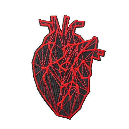 X-ray Heart Anatomical Embroidered Iron On Patch Hat Pin