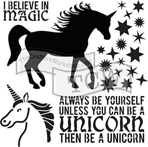CRAFTERS WORKSHOP TCW738 Template 12"X12"-Unicorn