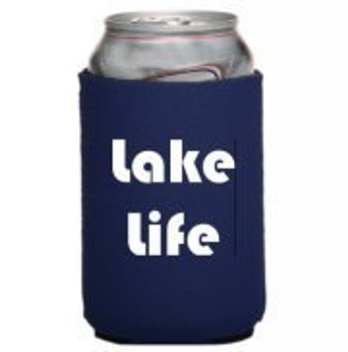 WickedGoodz Lake Life Insulated Neoprene Can Cooler - What Happens at the Lake stays at the Lake Beer Sleeve - Perfect Party Favor Wedding Gift