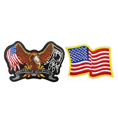 America Eagle Pow Mia US Flag Embroidered Iron on Patch