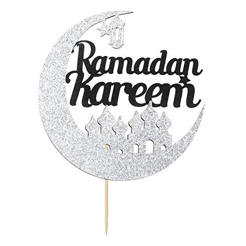 Glitter Ramadan Kareem Cake Topper - Eid Festival Muslim Islam Party Decoration Supplies -2020 Hajj Mubarak Umrah Mubarak Islamic Party Sign(Black&Silver) Glitter Ramadan Kareem Cake Topper - Eid Festival Muslim Islam Party Decoration Supplies -2020 Hajj Mubarak Umrah Mubarak Islamic Party Sign(Black&Silver)
